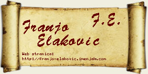 Franjo Elaković vizit kartica